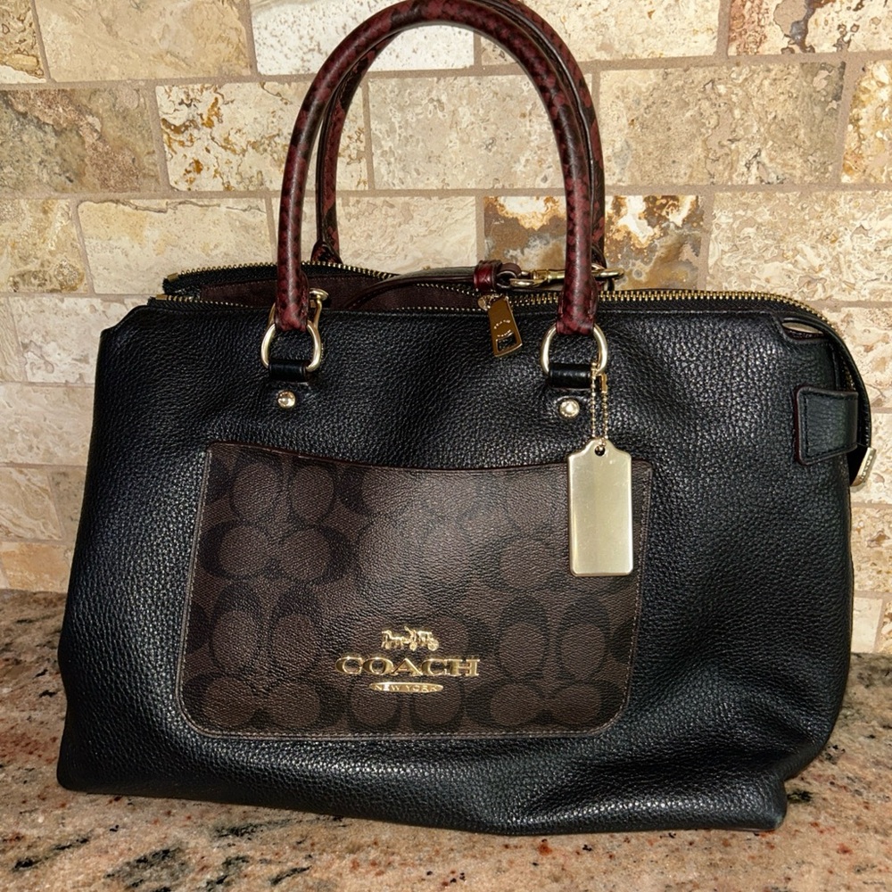 Coach Black and maroon women’s purse